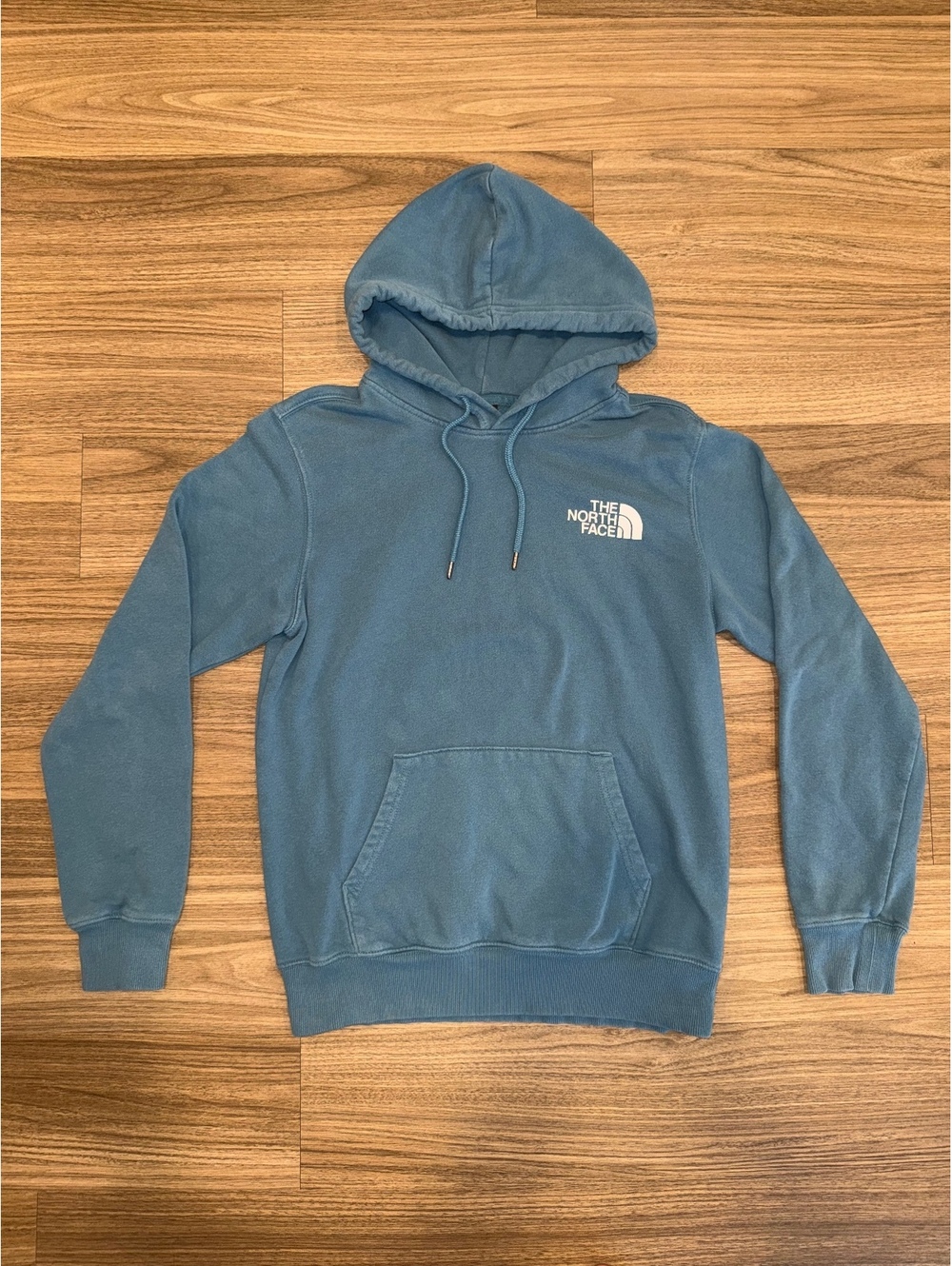 The North Face Men’s Graphic Hoodie Pullover Longsleeve Small Teal Blue #NF4611